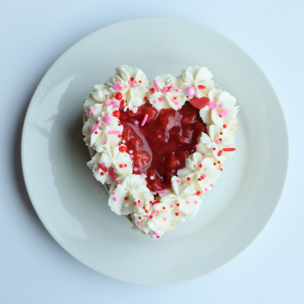 Seasonal Strawberry Cream Mini Heart Cheesecake