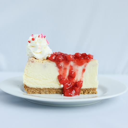 Seasonal Strawberry Cream Cheesecake - Single Slice